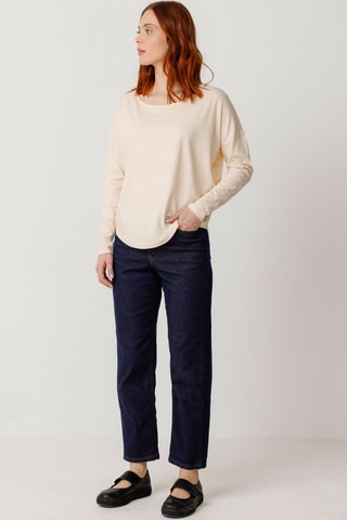 T-shirt larga em algodão biológico Hogei - Bege