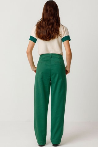 Calças palazzo de cintura alta Delika - Verde