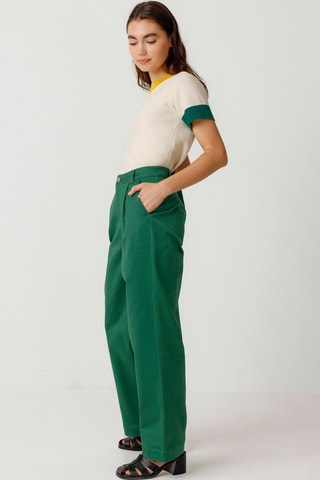 Calças palazzo de cintura alta Delika - Verde