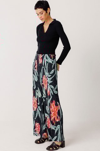 Calças plissadas Izate - Multicor