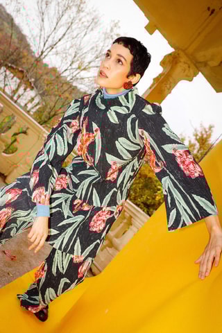 Calças plissadas Izate - Multicor