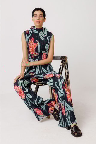 Calças plissadas Izate - Multicor