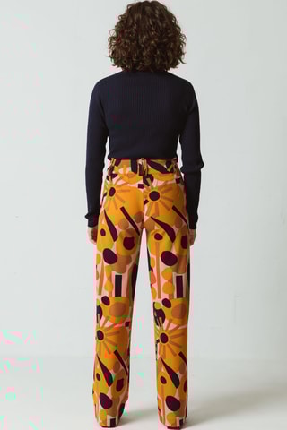 Calças direitas de cintura alta Hahan - Rosa