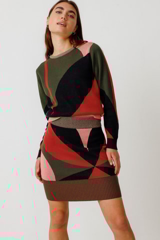 Minissaia em algodão biológico cintura alta Zulema - Multicor