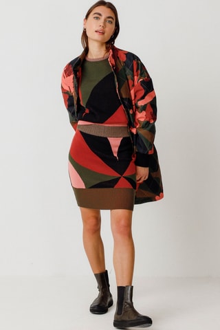 Minissaia em algodão biológico cintura alta Zulema - Multicor