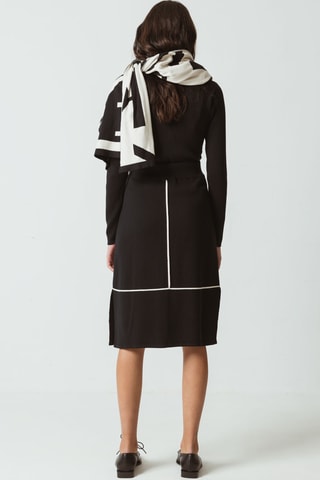 Saia midi em algodão biológico cintura alta Alda - Preto