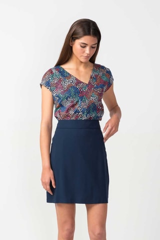 Saia direita cintura alta Redene - Azul-marinho