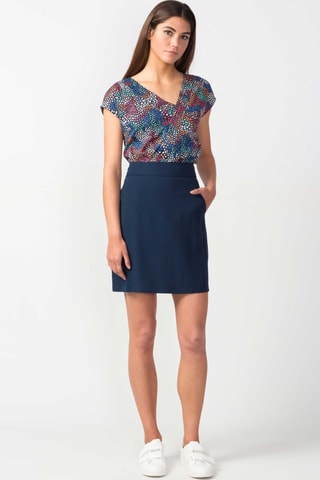 Saia direita cintura alta Redene - Azul-marinho