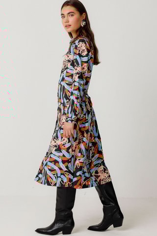 Vestido-camisa em algodão biológico Ibane - Multicor