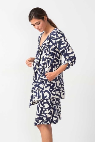 Vestido direito Eusa - Azul-marinho