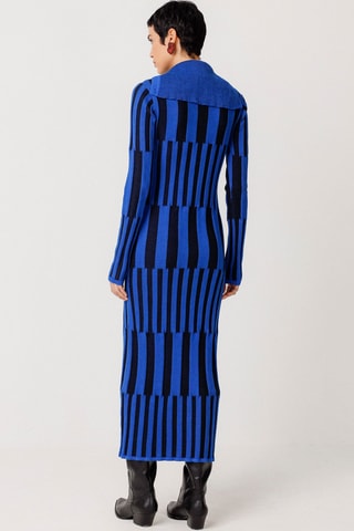 Vestido comprido em algodão biológico Jare - Azul