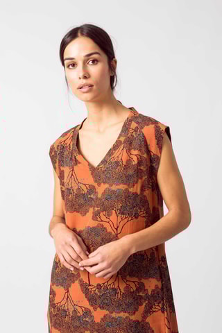 Vestido direito Aria - Castanho