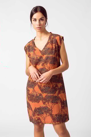 Vestido direito Aria - Castanho