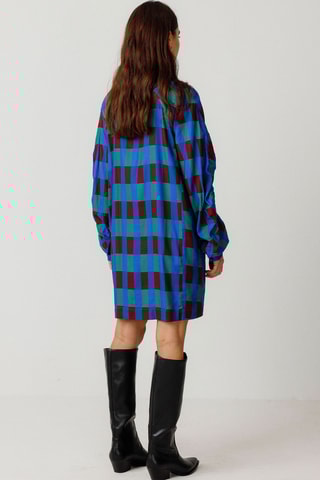 Vestido trapézio em algodão biológico Irai - Multicor