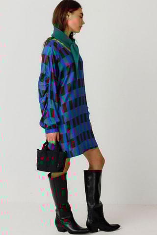 Vestido trapézio em algodão biológico Irai - Multicor