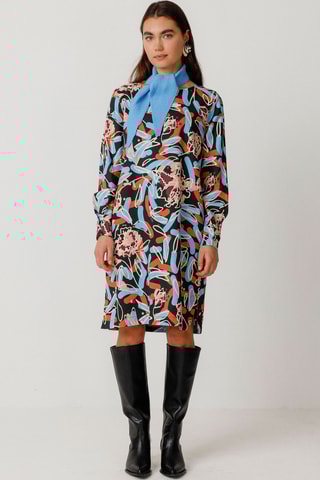 Vestido direito em algodão biológico Edurtzeta - Multicor