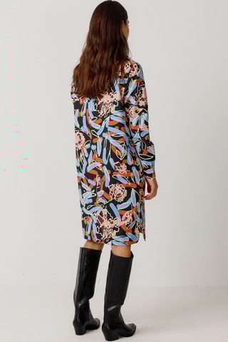 Vestido direito em algodão biológico Edurtzeta - Multicor