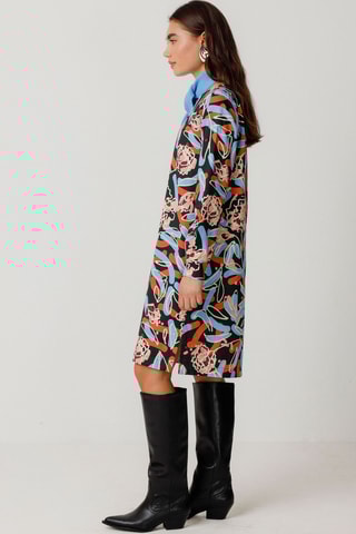 Vestido direito em algodão biológico Edurtzeta - Multicor