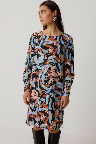 Vestido direito em algodão biológico Edurtzeta - Multicor