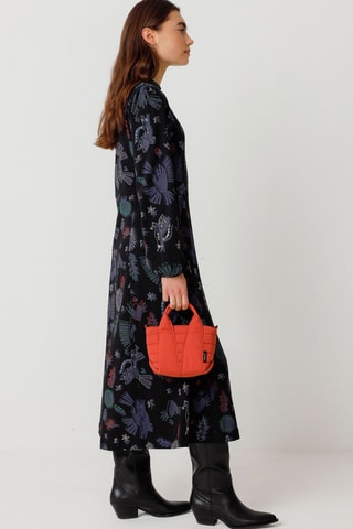 Vestido midi em algodão biológico Kamila - Multicor