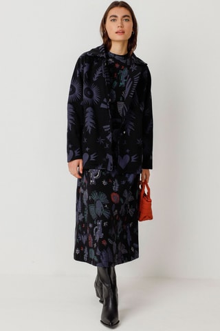 Vestido midi em algodão biológico Kamila - Multicor