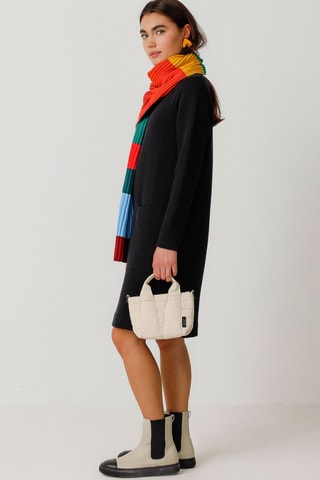 Vestido direito em algodão biológico Iren - Preto