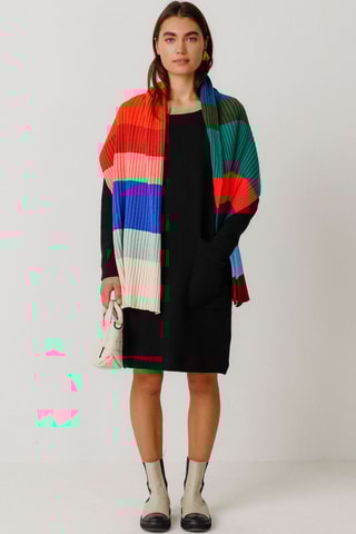 Vestido direito em algodão biológico Iren - Preto