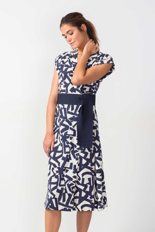 Vestido traçado Nuria - Azul-marinho