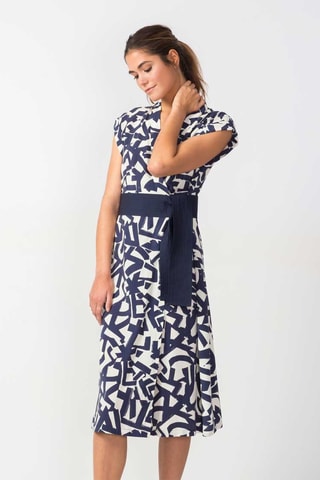 Vestido traçado Nuria - Azul-marinho