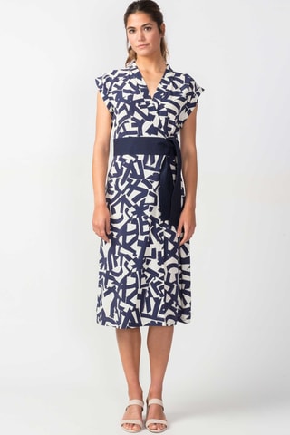 Vestido traçado Nuria - Azul-marinho