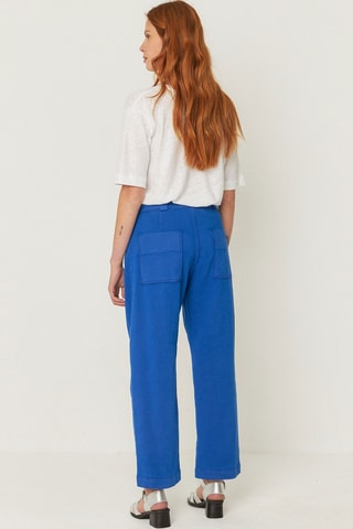 Calças em algodão biológico Amata - Azul