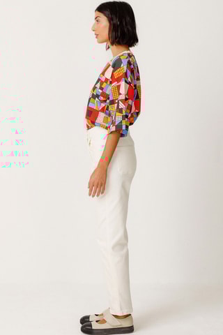 Calças em algodão biológico Atela - Bege