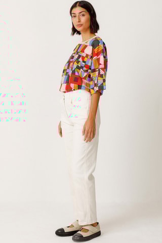 Calças em algodão biológico Atela - Bege