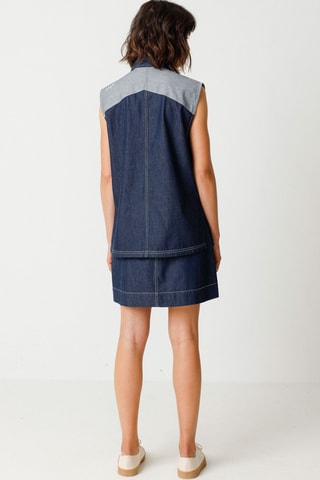 Camisa de ganga em algodão biológico Gamir - Azul