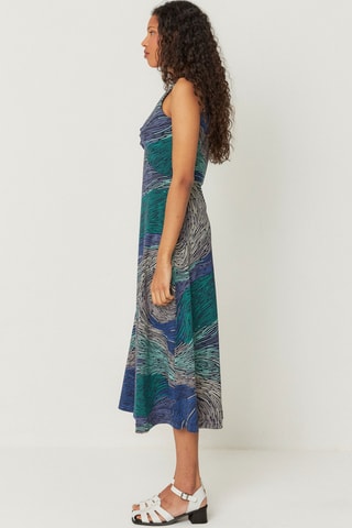 Vestido midi em algodão biológico Kala - Multicor