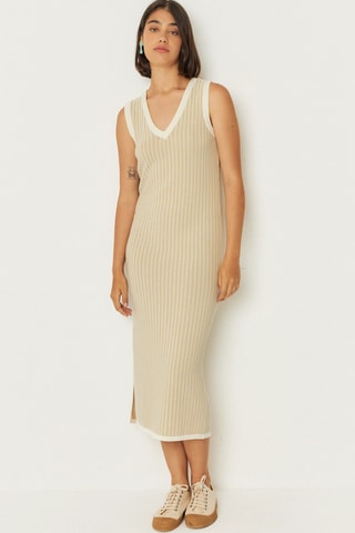 Vestido-camisola em algodão biológico Ihara - Bege