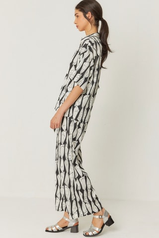 Camisa larga Eukene - Branco e preto