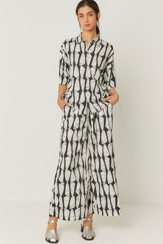 Camisa larga Eukene - Branco e preto