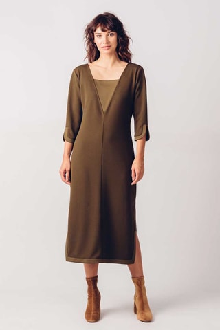 Vestido midi Lakha - Caqui - Verde