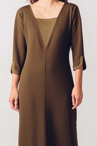 Vestido midi Lakha - Caqui - Verde