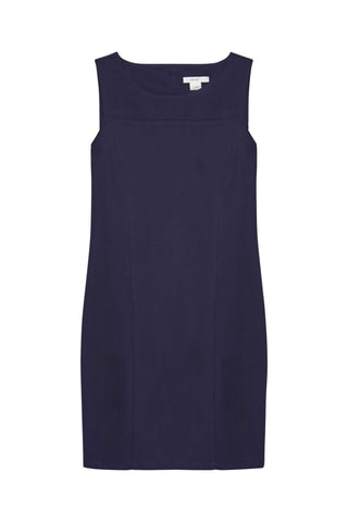 Vestido direito em algodão biológico Lary - Azul-marinho - Azul-marinho