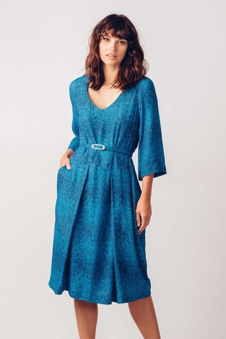 Vestido estilo patinadora Alazne - Turquesa e azul-escuro - Azul