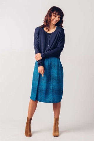 Vestido estilo patinadora Alazne - Turquesa e azul-escuro - Azul