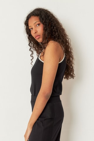 Calças direitas de cintura alta em algodão biológico Elixi - Preto