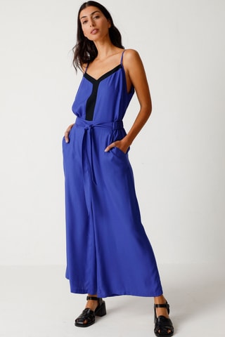 Calças palazzo cintura alta Dona - Azul