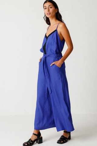 Calças palazzo cintura alta Dona - Azul