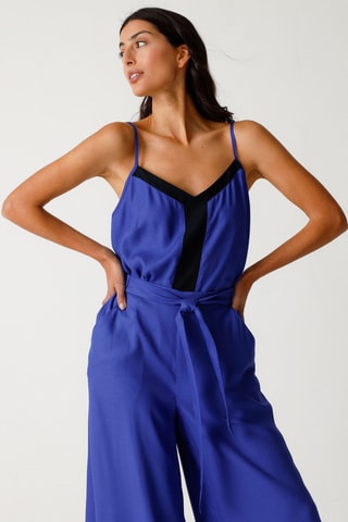 Calças palazzo cintura alta Dona - Azul