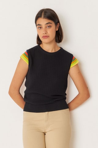 Top em algodão biológico Goizargi - Preto