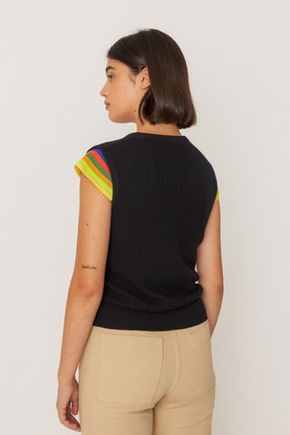 Top em algodão biológico Goizargi - Preto