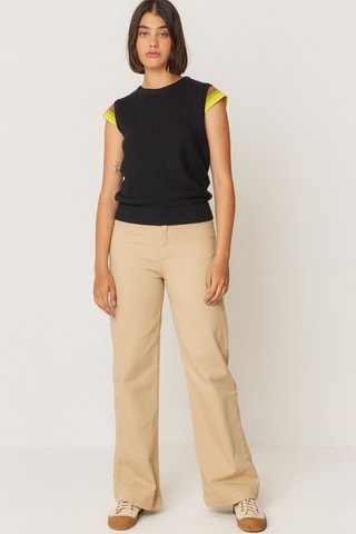 Top em algodão biológico Goizargi - Preto